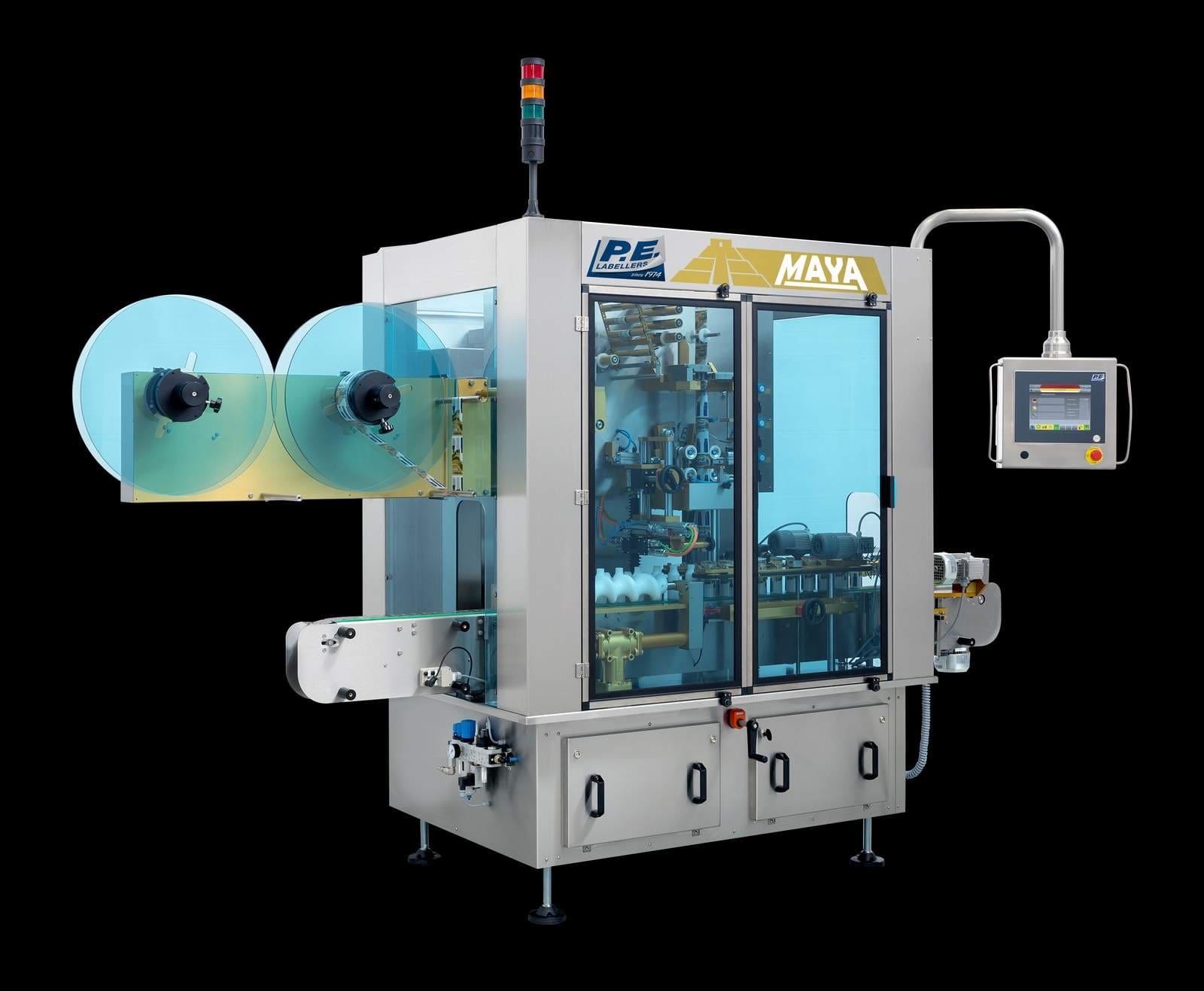 P.E. LABELLERS FULL RANGE OF AUTOMATIC LABELING MACHINES ON DISPLAY